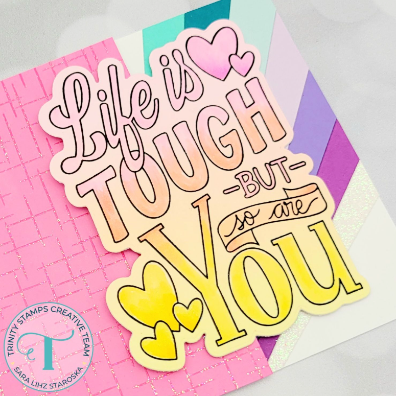 Trinity Stamps Life is Tough Clear Stamp Set tps-324 pink