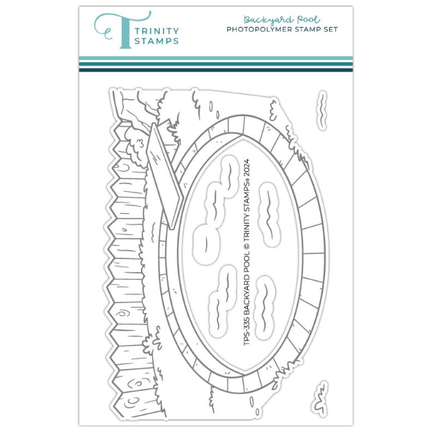 Trinity Stamps Backyard Pool Clear Stamp Set tps-335