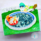 Trinity Stamps Backyard Pool Clear Stamp Set tps-335 gnome