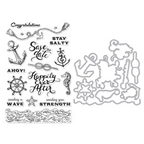 Hero Arts Nautical Messages Clear Stamp and Die Set sb405