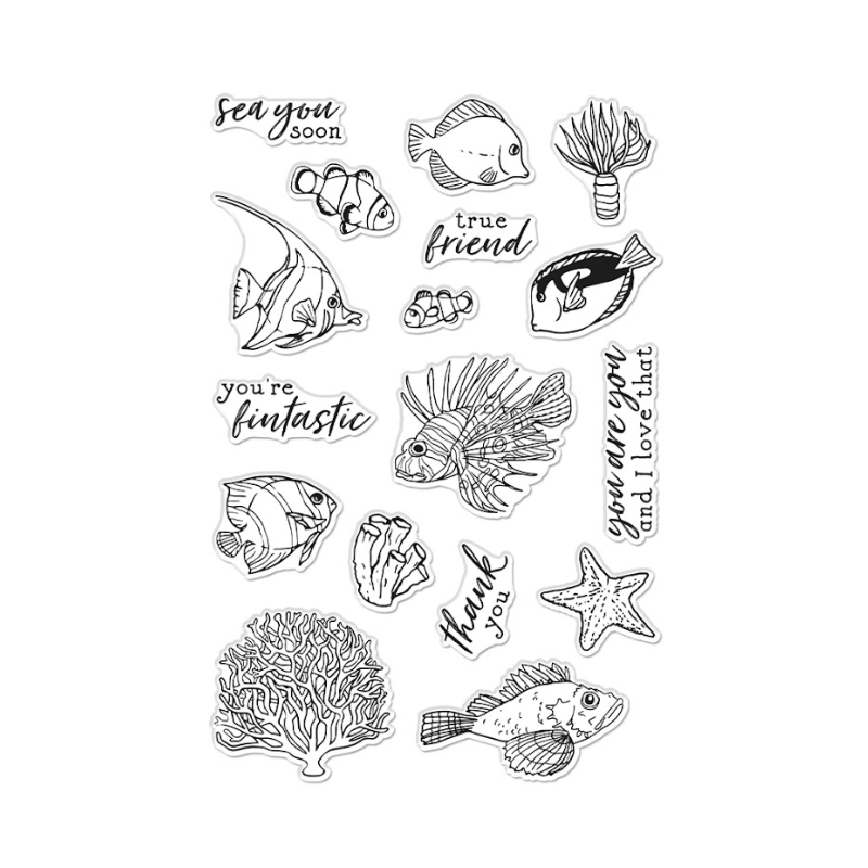 Hero Arts Tropical Fishes Clear Stamp Set cm768