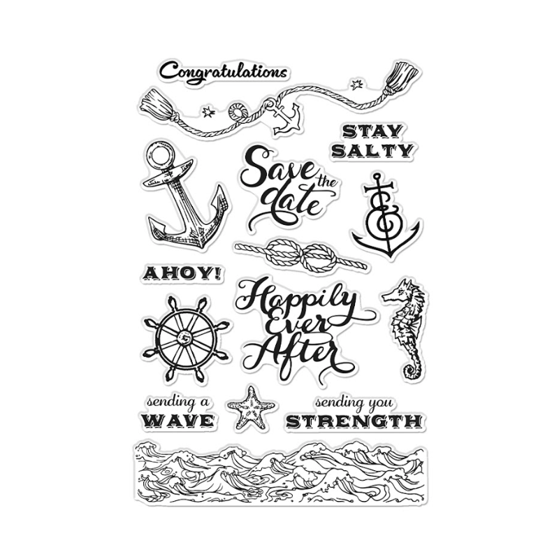 Hero Arts Nautical Messages Clear Stamp Set cm767