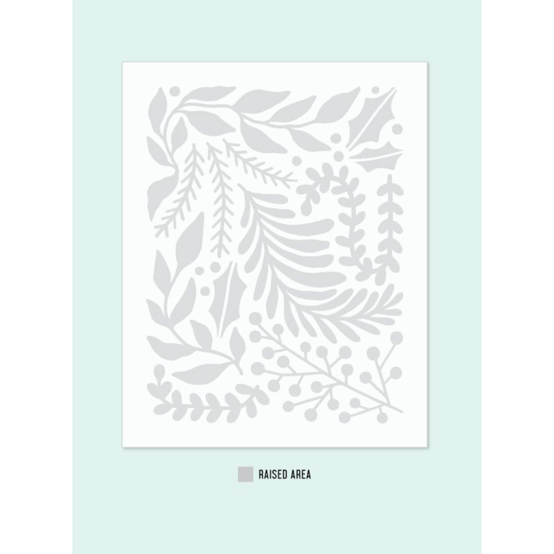 Concord & 9th Holiday Sprigs Stencil and Embossing Bundle