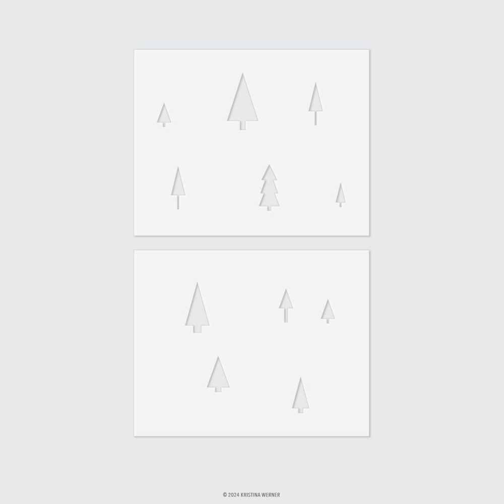 Concord & 9th Merry Trees Stamp Stencil and Die Bundle