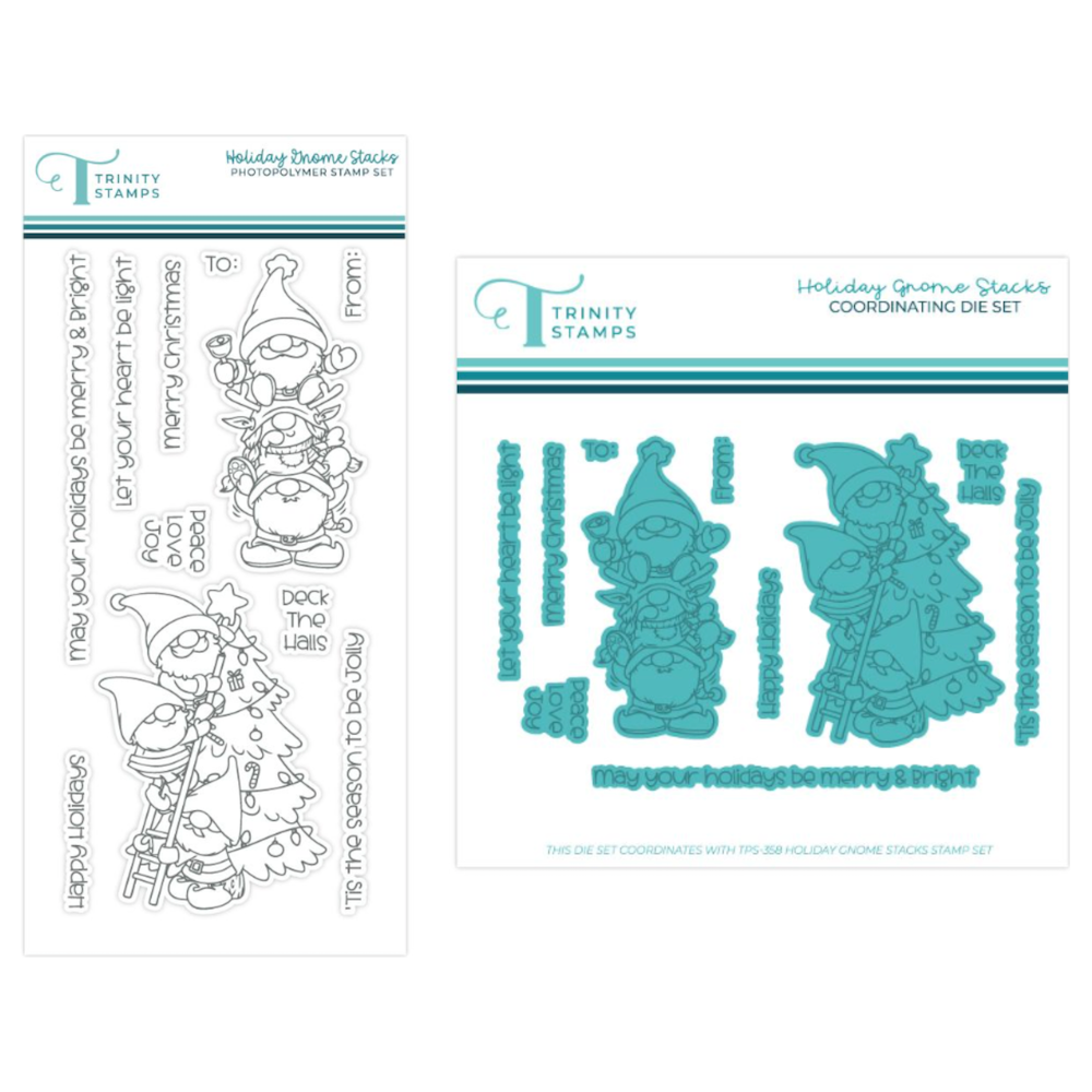 Trinity Stamps Holiday Gnome Stacks Stamp and Die Bundle
