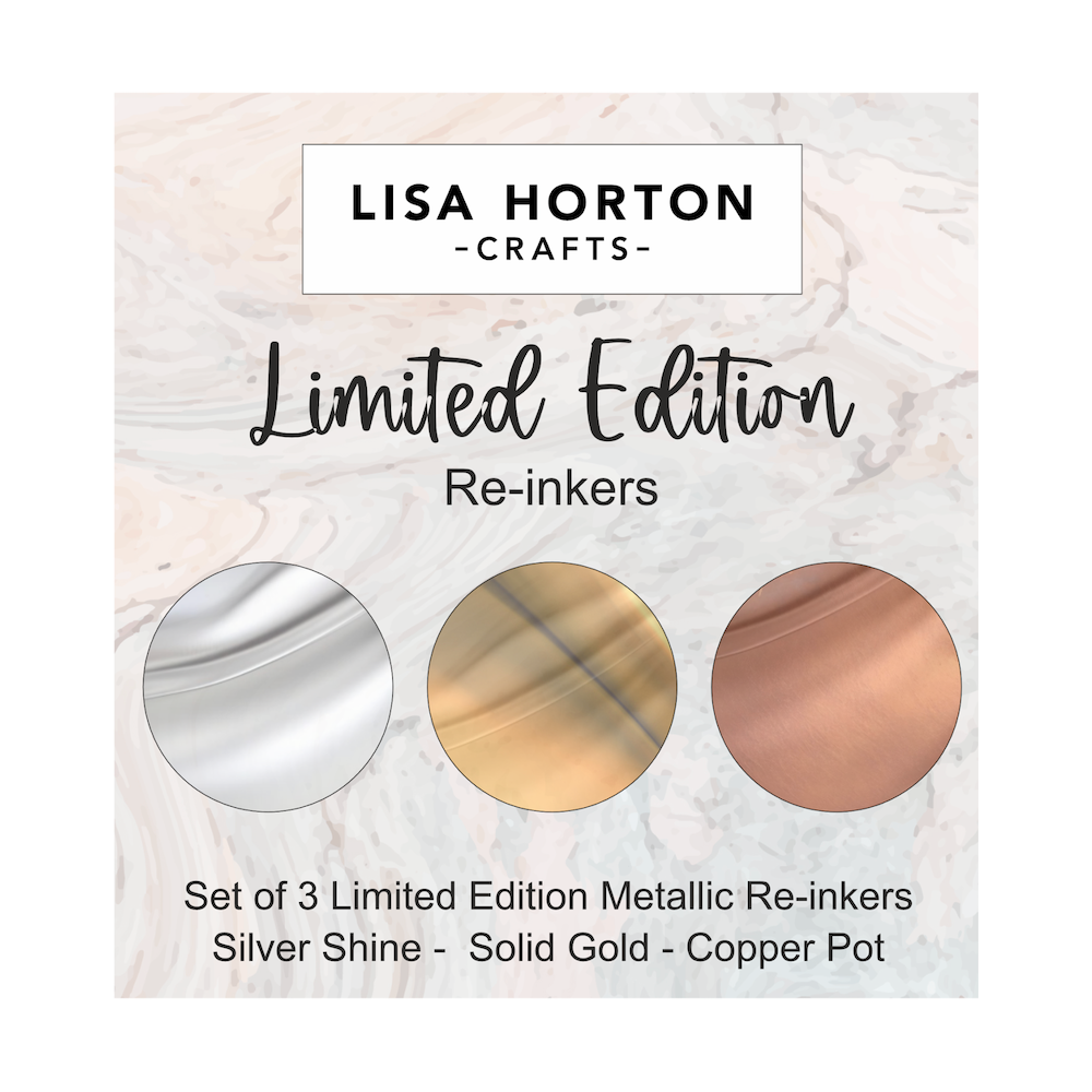 Lisa Horton Crafts Cloud 9 Silver Gold and Copper Metallic Set of 3 Limited Edition Reinkers lhcip225