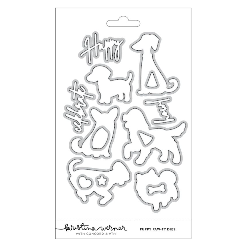 Concord & 9th Kristina Werner Puppy Paw-ty Die Set kw1035