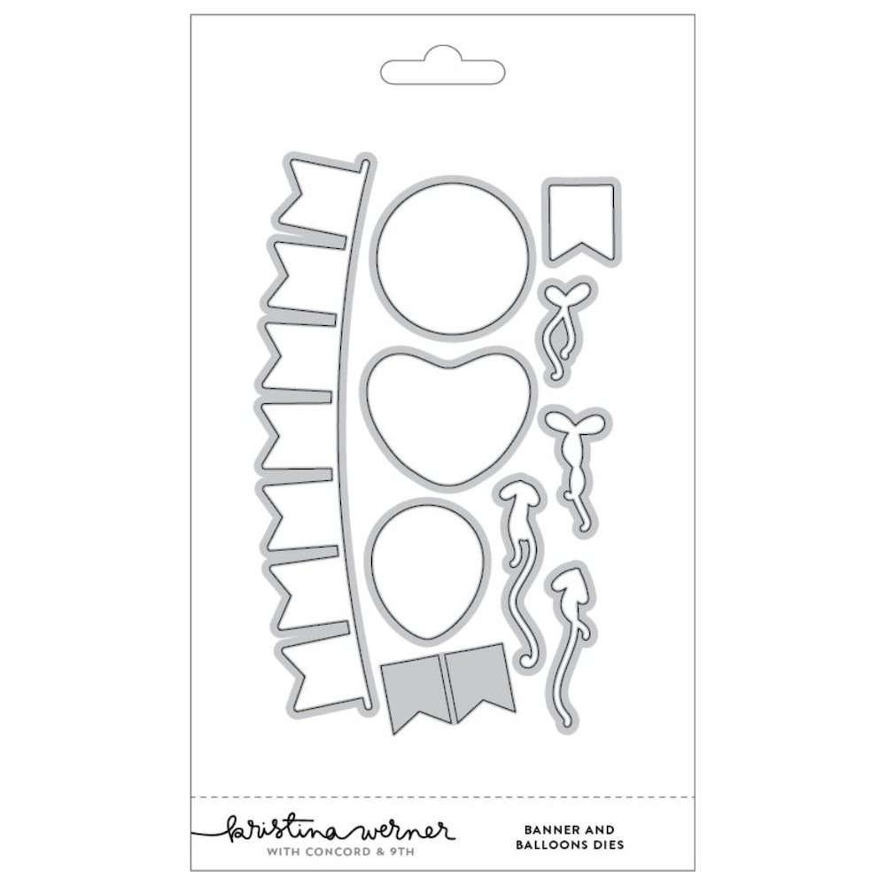 Concord & 9th Kristina Werner Banner and Balloons Die Set kw1044