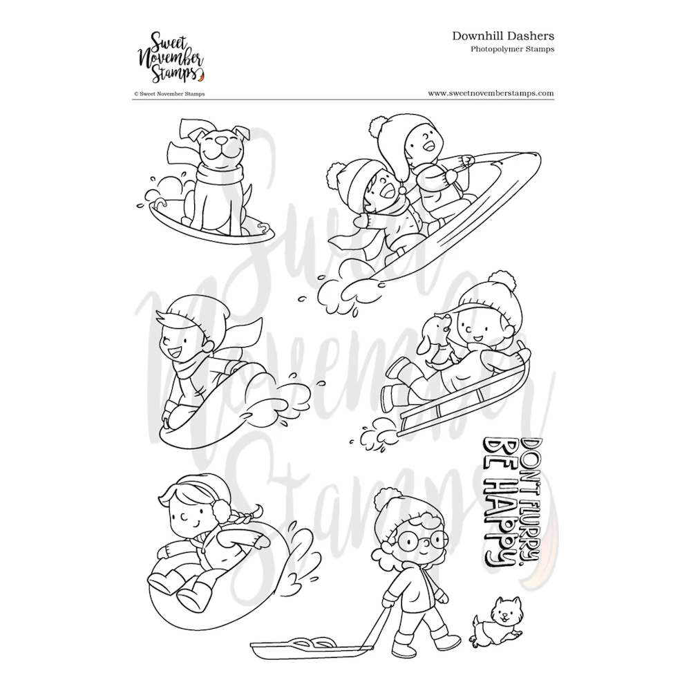 Sweet November Stamps Downhill Dashers Clear Stamp Set sns-wr-dd-24