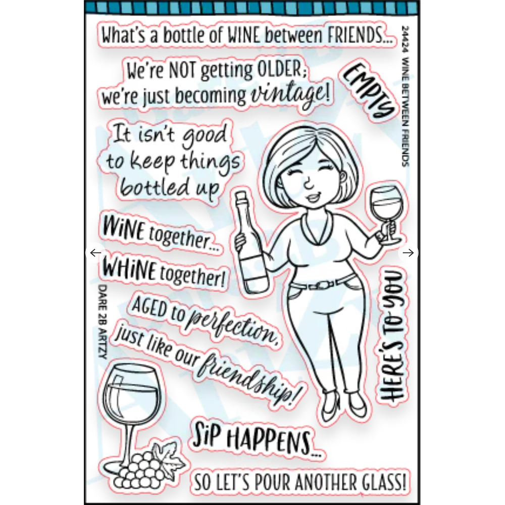 Dare 2B Artzy Wine Between Friends Stamp and Die Bundle