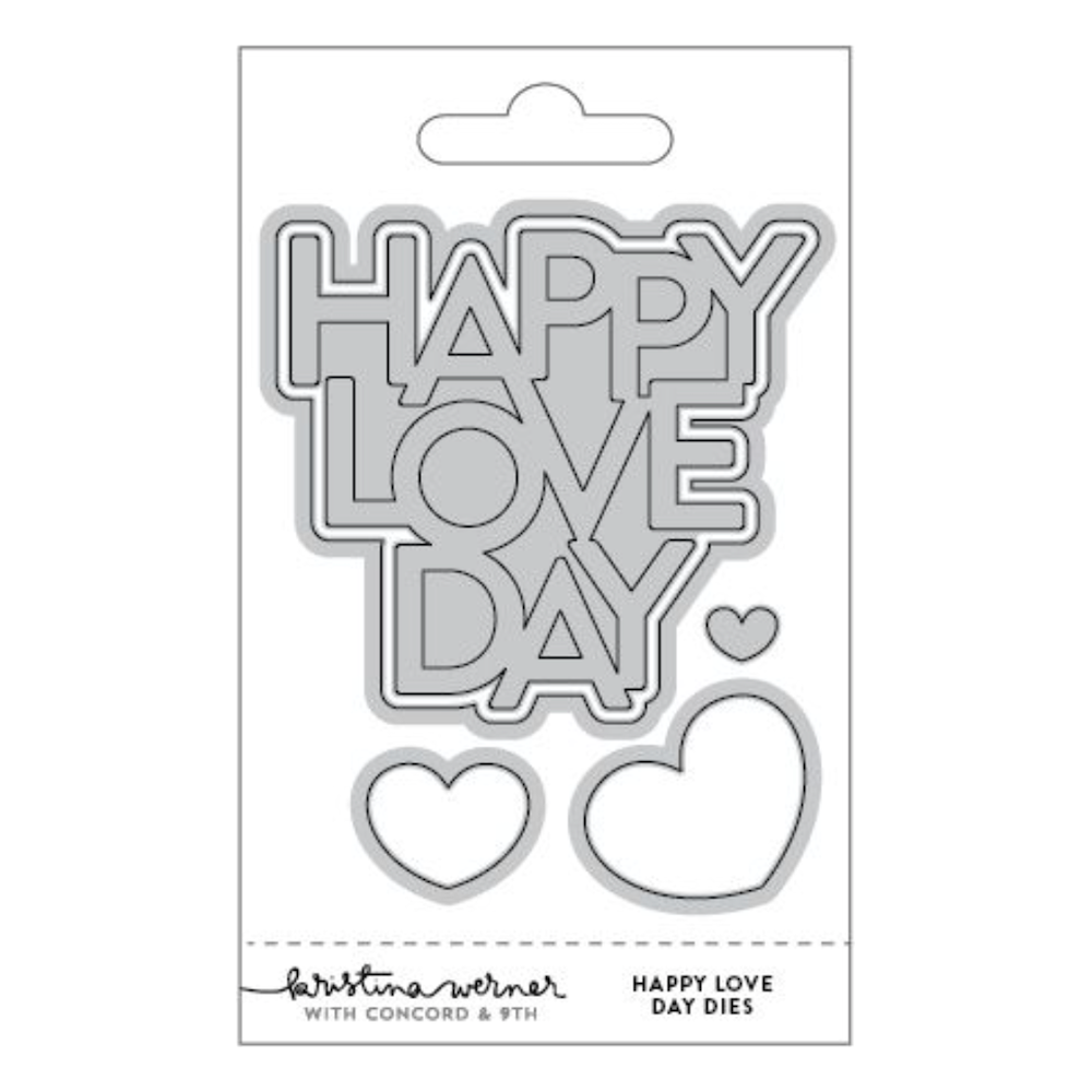 Concord & 9th Kristina Werner Happy Love Day Stamp Die Stencil Bundle