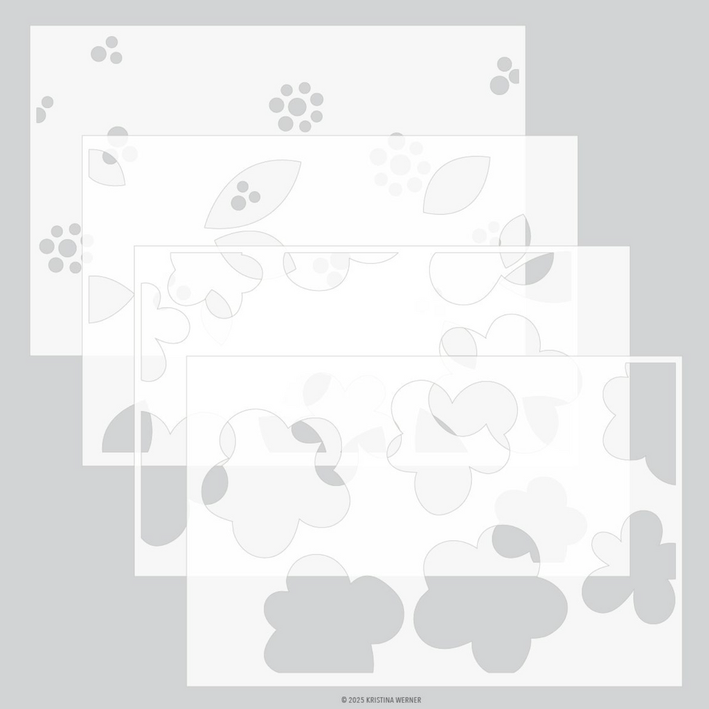 Concord & 9th Kristina Werner Simple Flowers Stamp Die Stencil Bundle