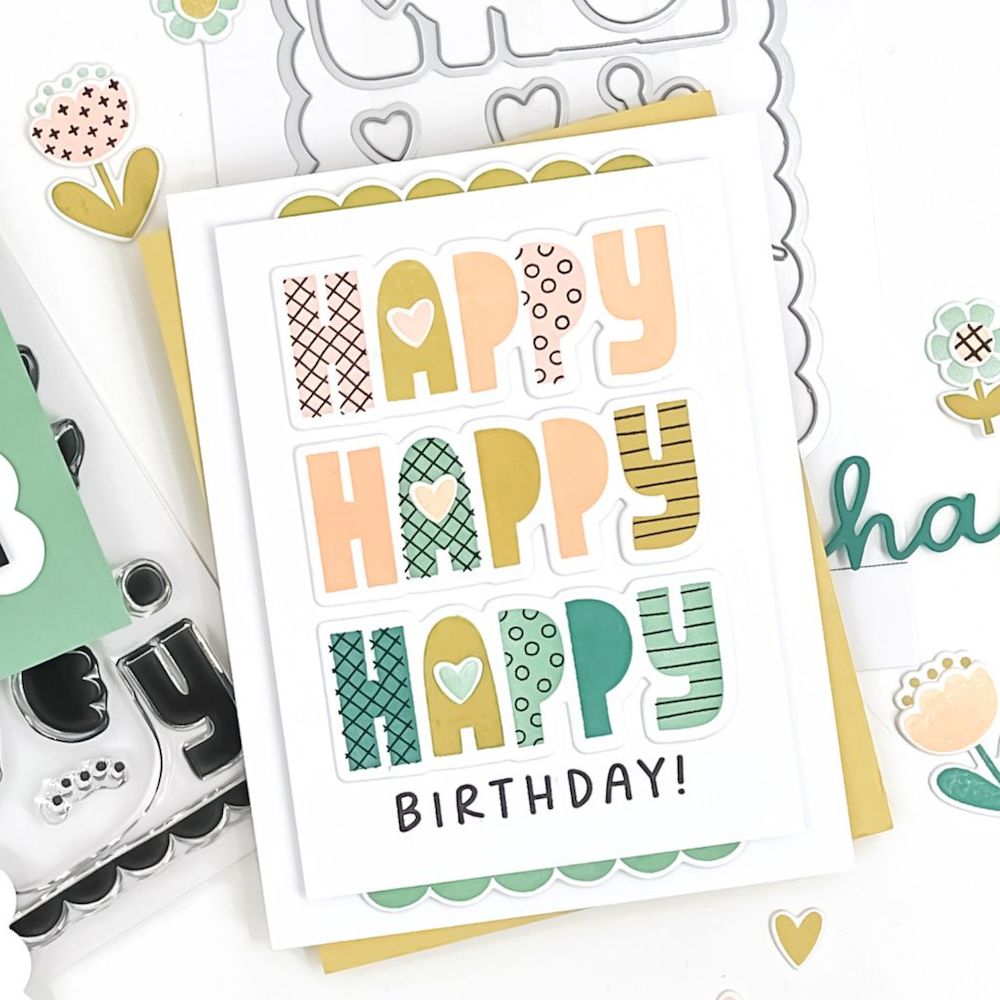 Concord & 9th Triple-Step Happy Day Stamp and Die Bundle