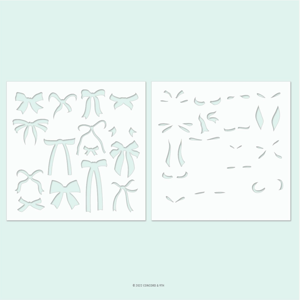 Concord & 9th Perfectly Tied Stamp Stencil Die and Embossing Folder Bundle