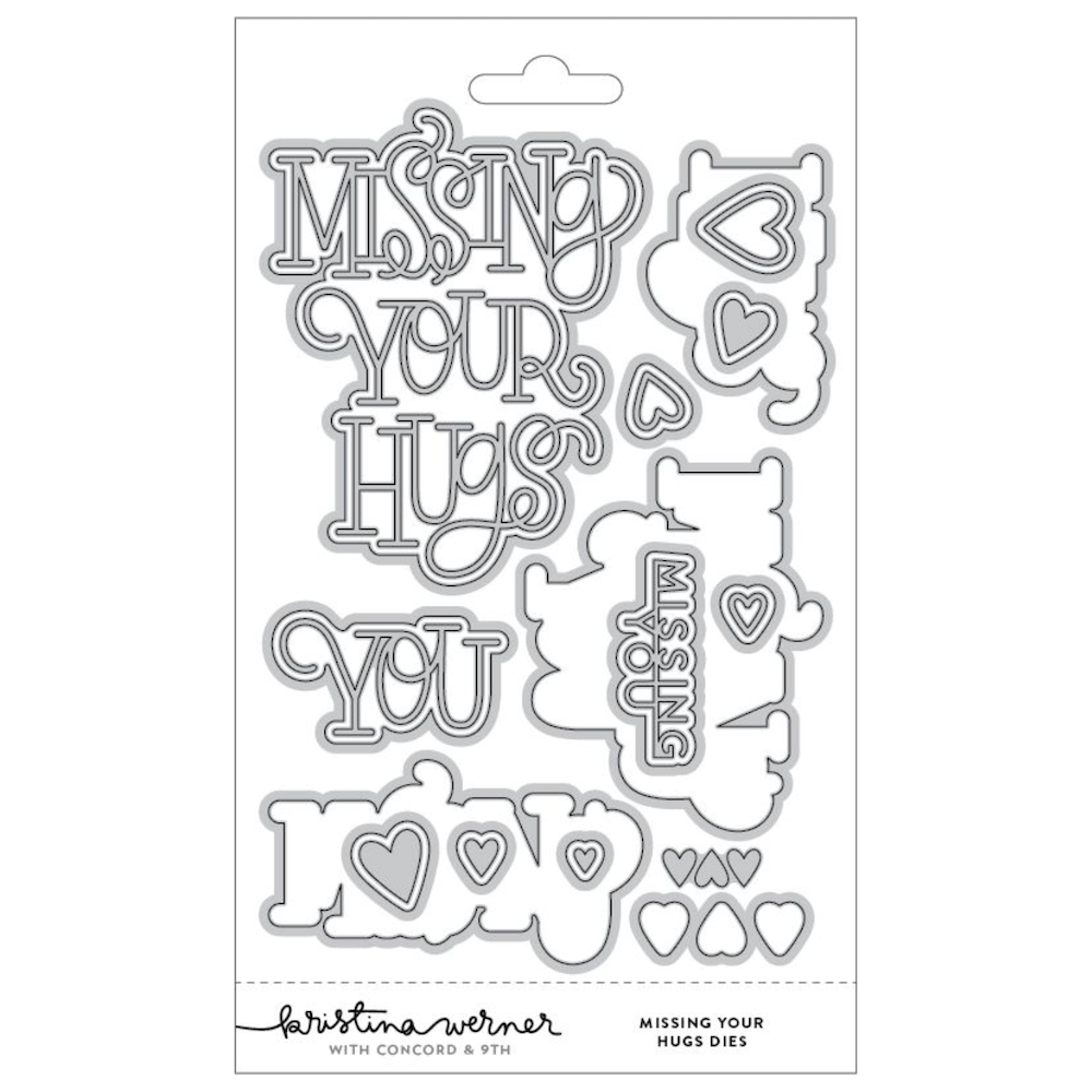 Concord & 9th Kristina Werner Missing Your Hugs Stamp Stencil Die Bundle