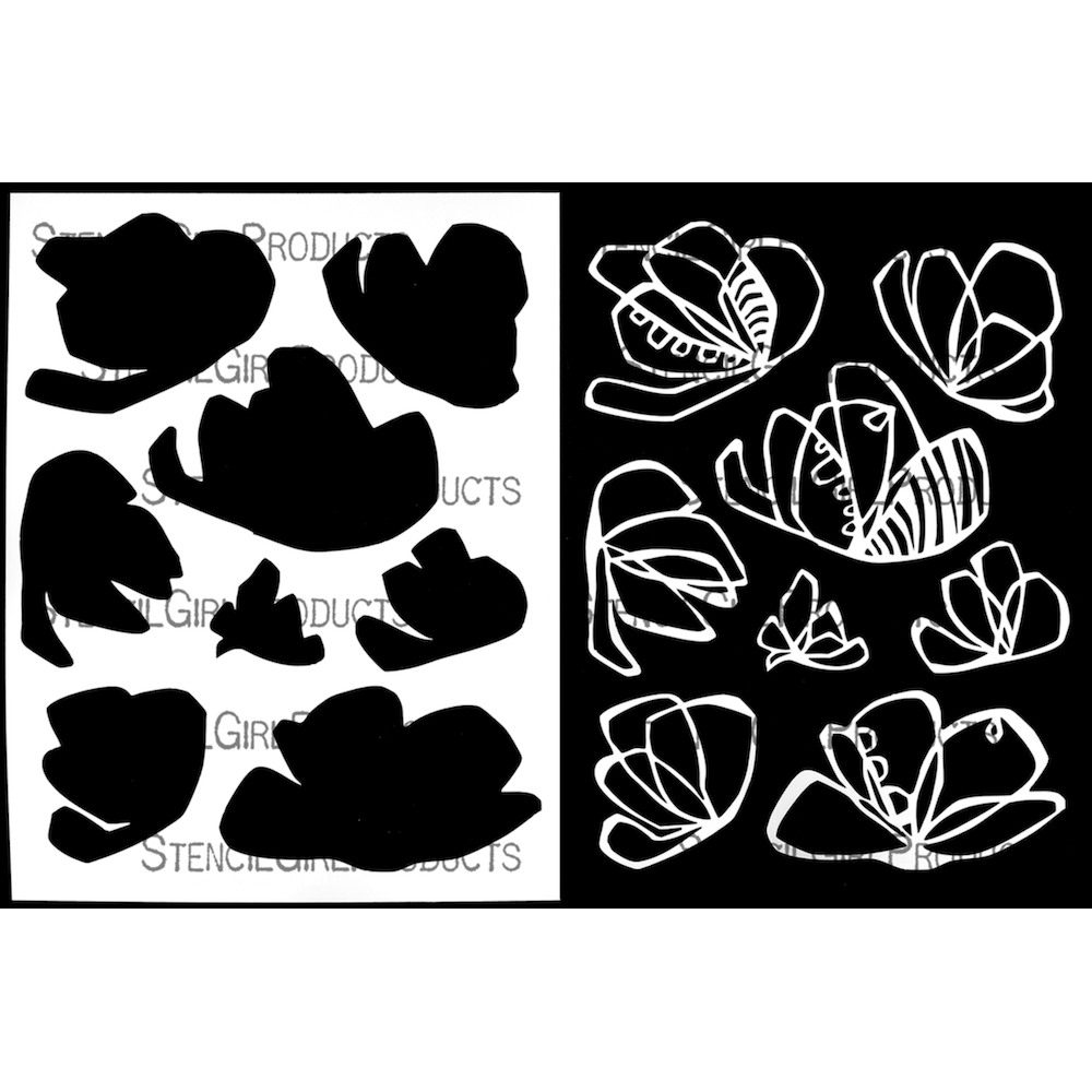 StencilGirl Imagined Flower Masks Stencil ll1051
