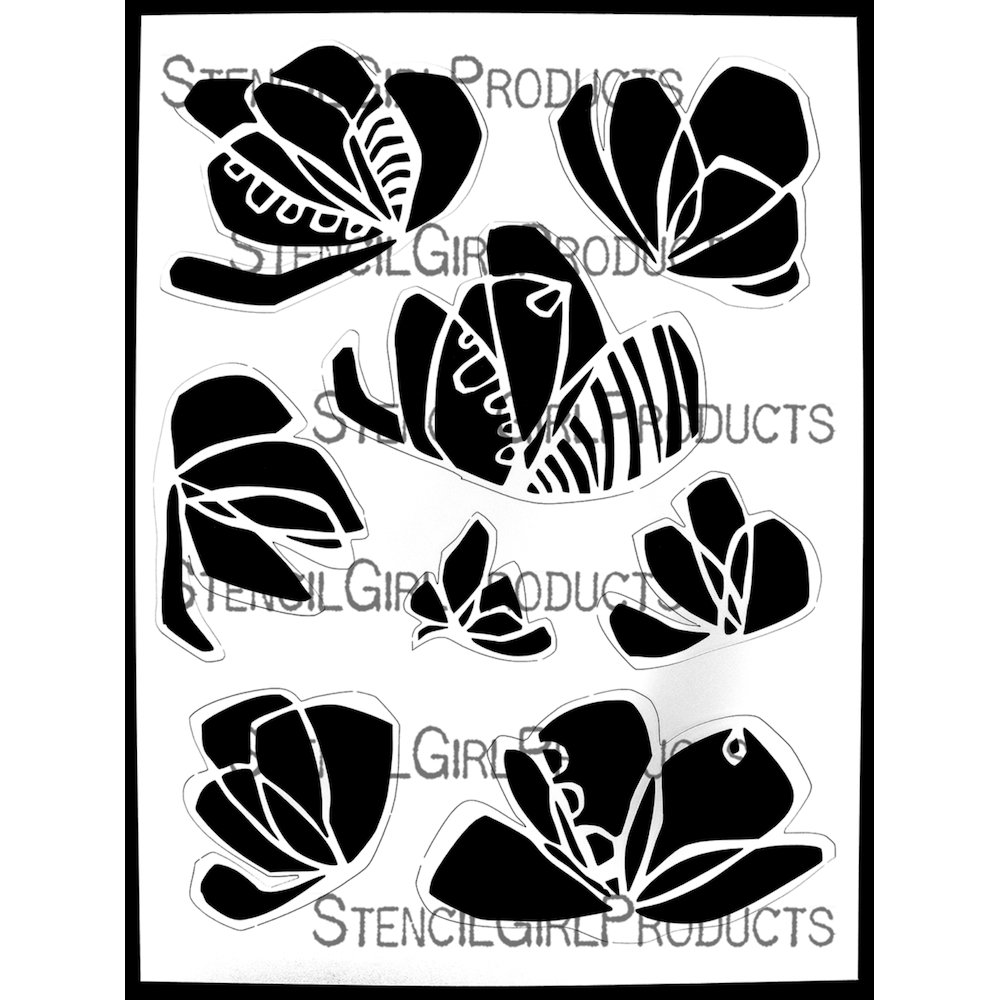 StencilGirl Imagined Flower Masks Stencil ll1051