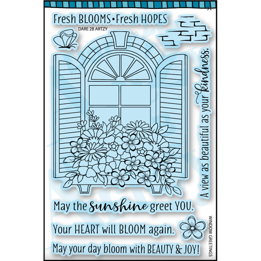 Dare 2B Artzy Window Greetings Stamp and Die Bundle