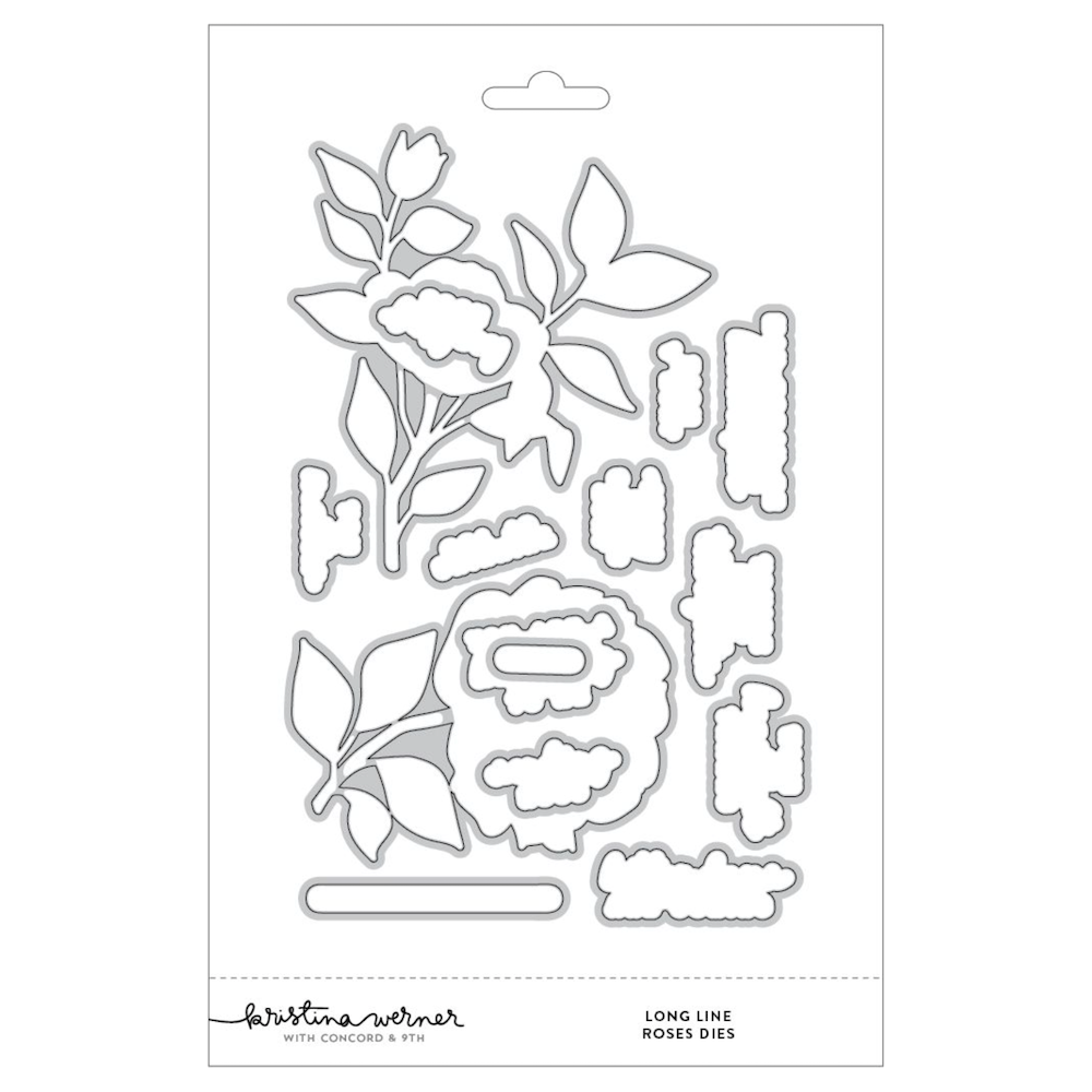 Concord & 9th Kristina Werner Long Line Roses Stamp Die and Stencil Bundle