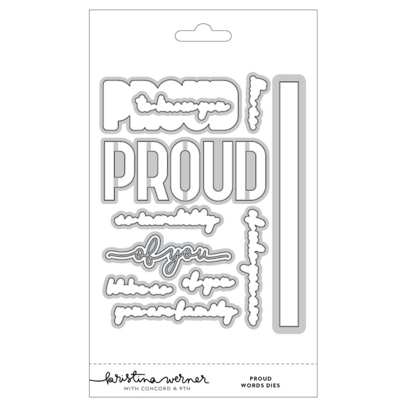 Concord & 9th Kristina Werner Proud Words Stamp and Die Bundle