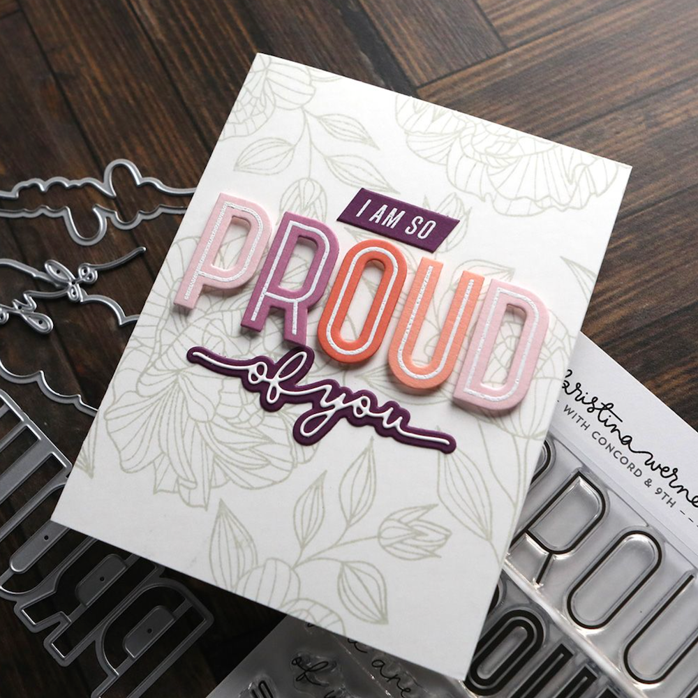 Concord & 9th Kristina Werner Proud Words Die Set kw1137