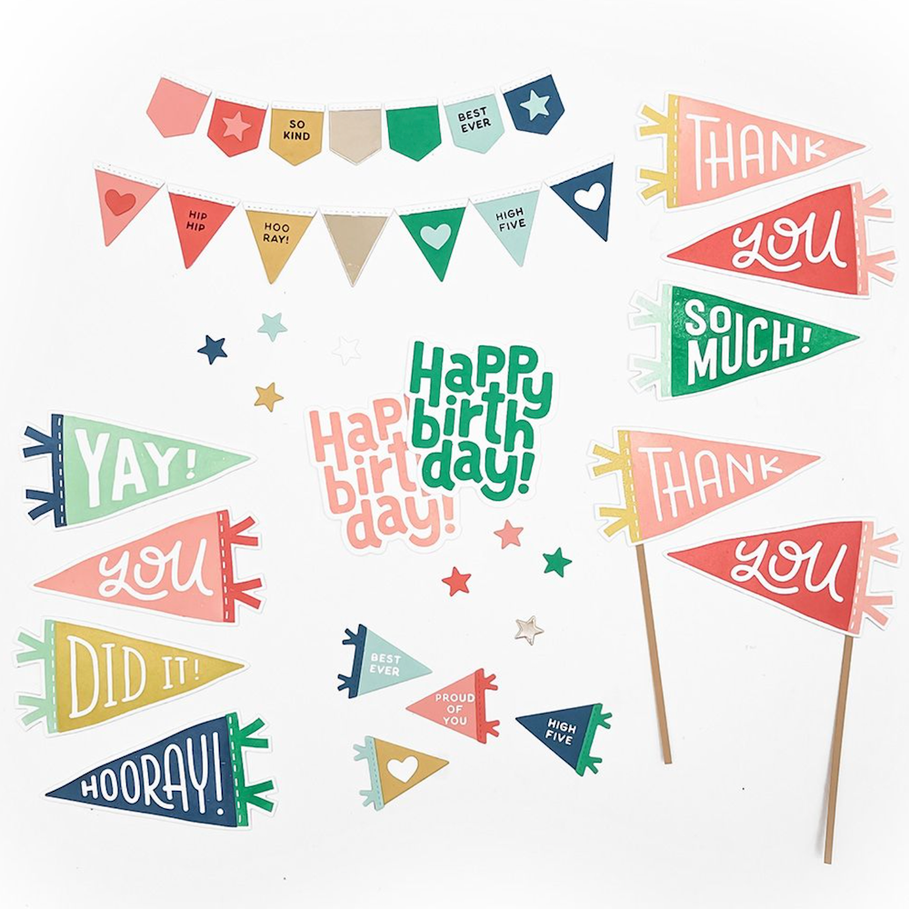 Concord & 9th Pennant Party Stamp and Die Bundle