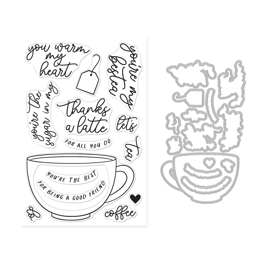 Hero Arts Coffee or Tea Clear Stamp and Die Set dc316
