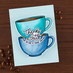 Hero Arts Coffee or Tea Clear Stamp and Die Set dc316