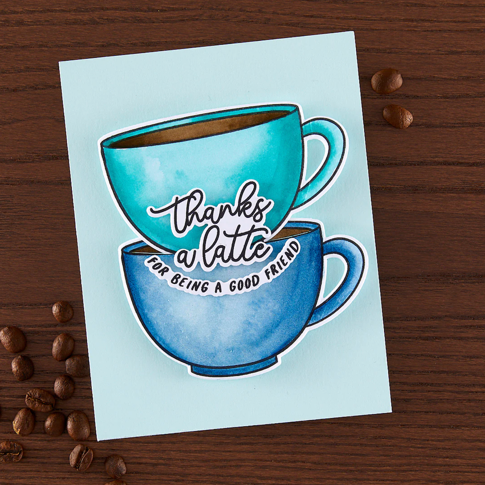 Hero Arts Coffee or Tea Clear Stamp and Die Set dc316
