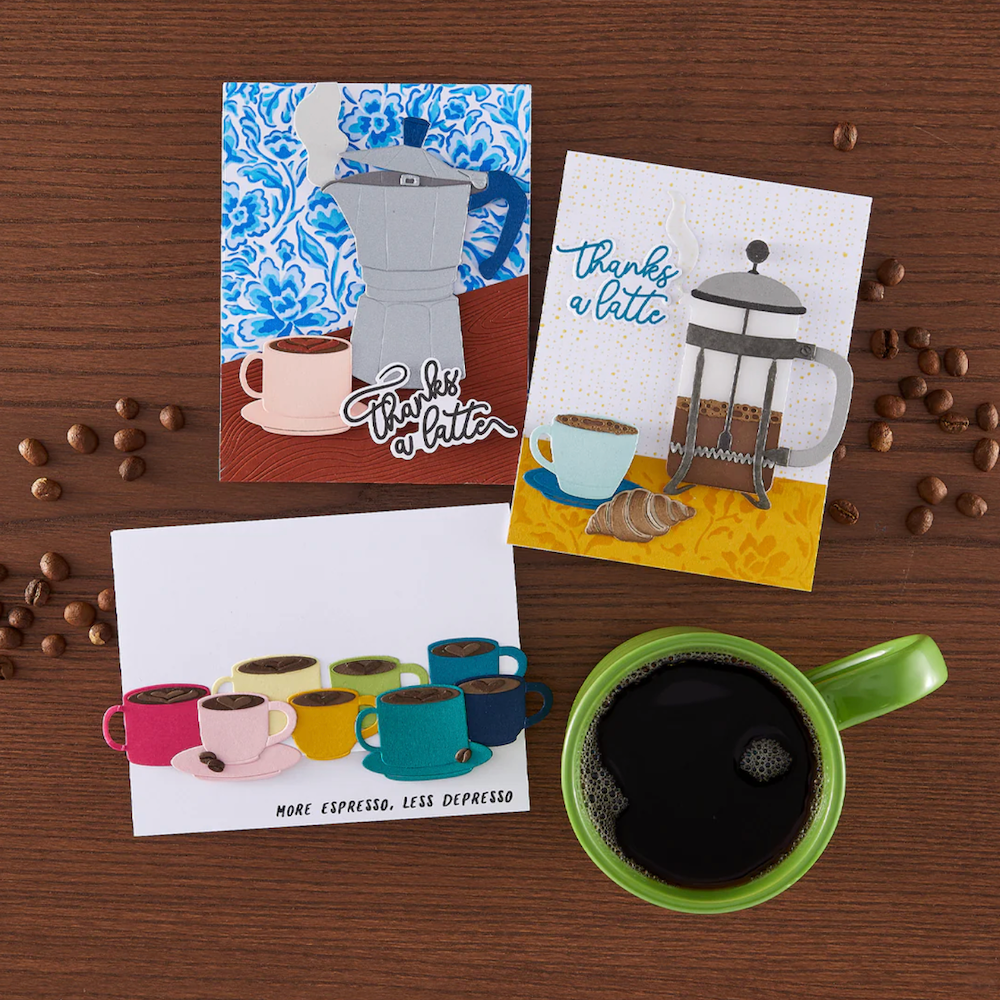 Hero Arts Coffee or Tea Clear Stamp and Die Set dc316