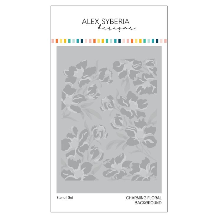 Alex Syberia Designs Charming Floral Background Press Plate and Stencil Bundle