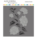 Alex Syberia Designs Gorgeous Peonies Stamp Die and Stencil Bundle