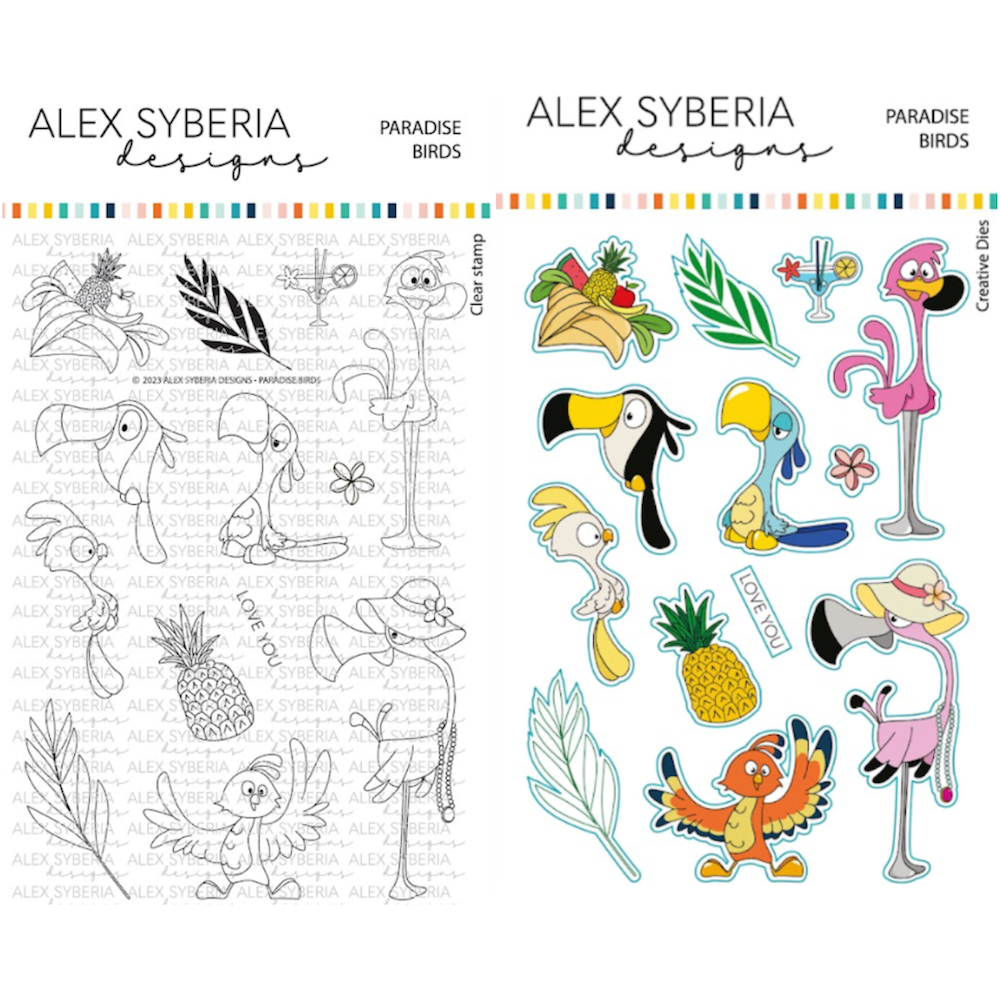 Alex Syberia Designs Paradise Birds Stamp and Die Bundle