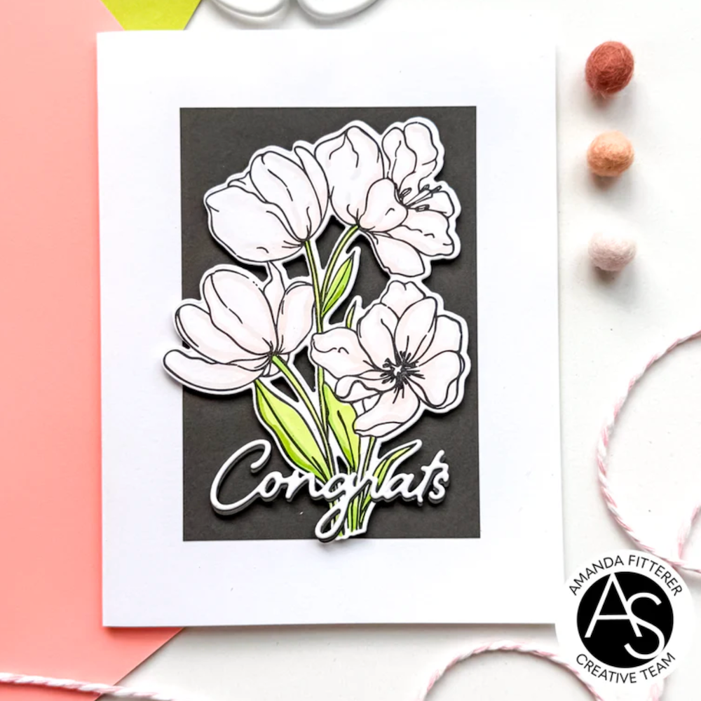 Alex Syberia Designs Tulips in Bloom Stamp and Die Bundle