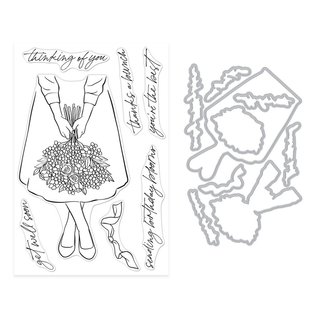 Hero Arts Summer Bouquet Clear Stamp and Die Set dc318