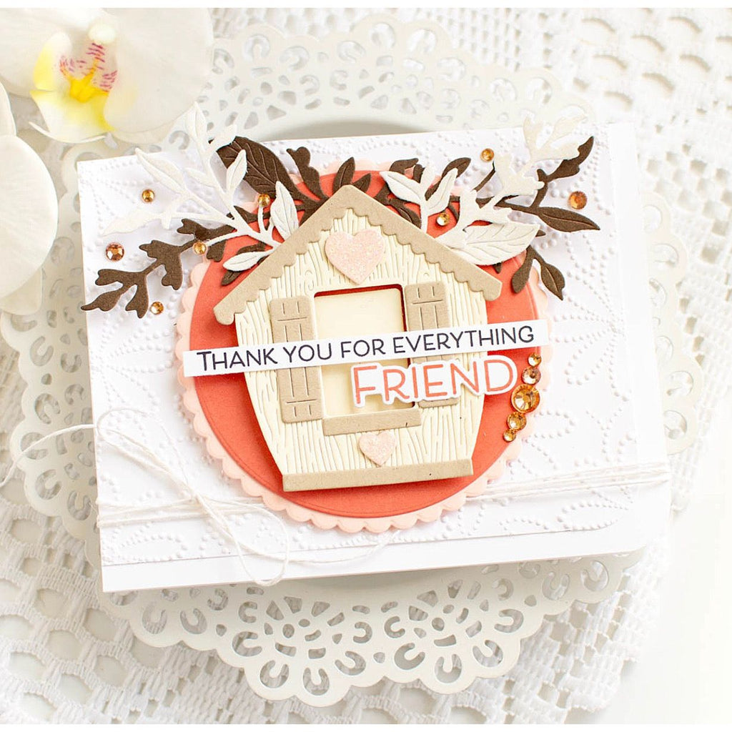 Simon Says Stamp Cozy Birdhouse Wafer Dies s987 Friend Like You Thank You Card | color-code:ALT06