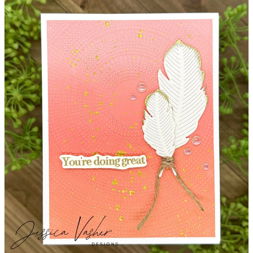 Simon Says Stamp Fancy Feathers Wafer Dies s1010 Friend Like You Encouragement Card