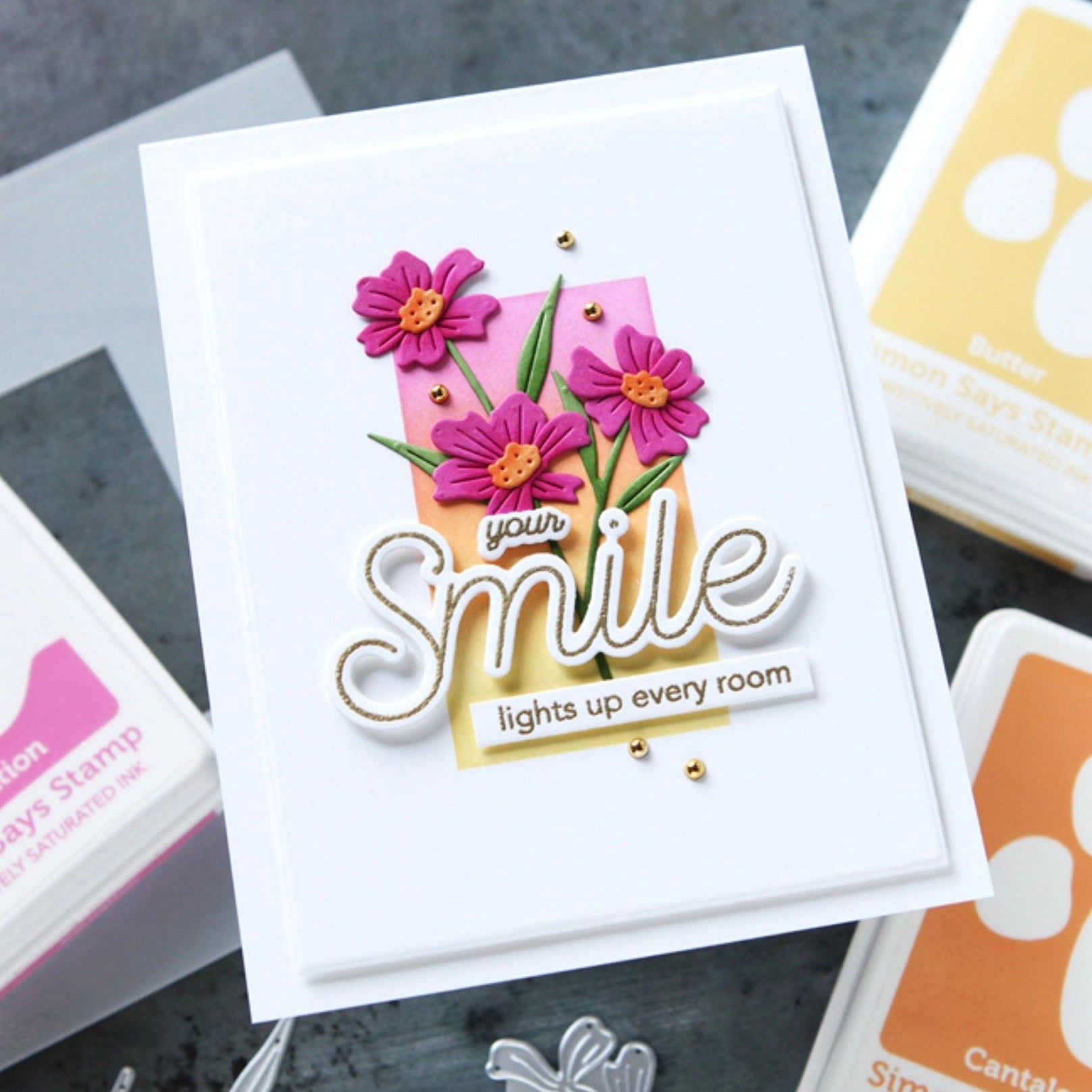 CZ Design Stamps and Dies Smile Bundle set1012sm Friend Like You Smile Card | color-code:ALT06
