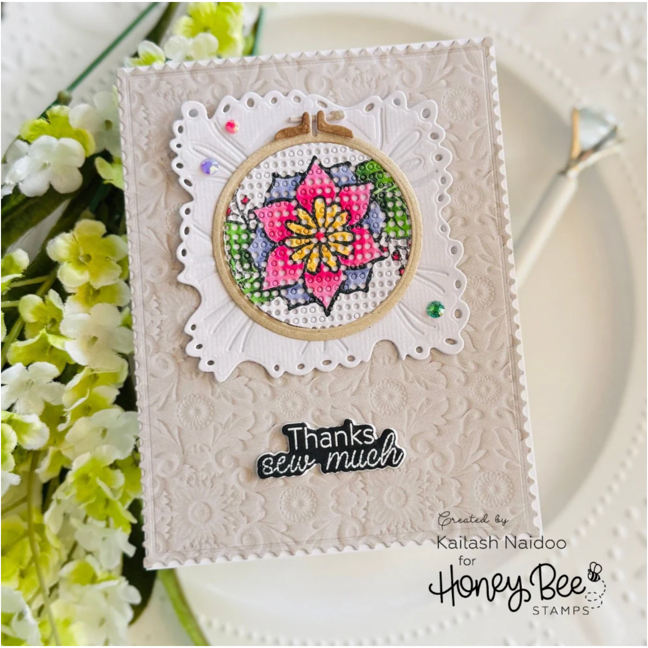Honey Bee Lovely Layers Circle Embroidery Hoops Dies hbds-llcebh