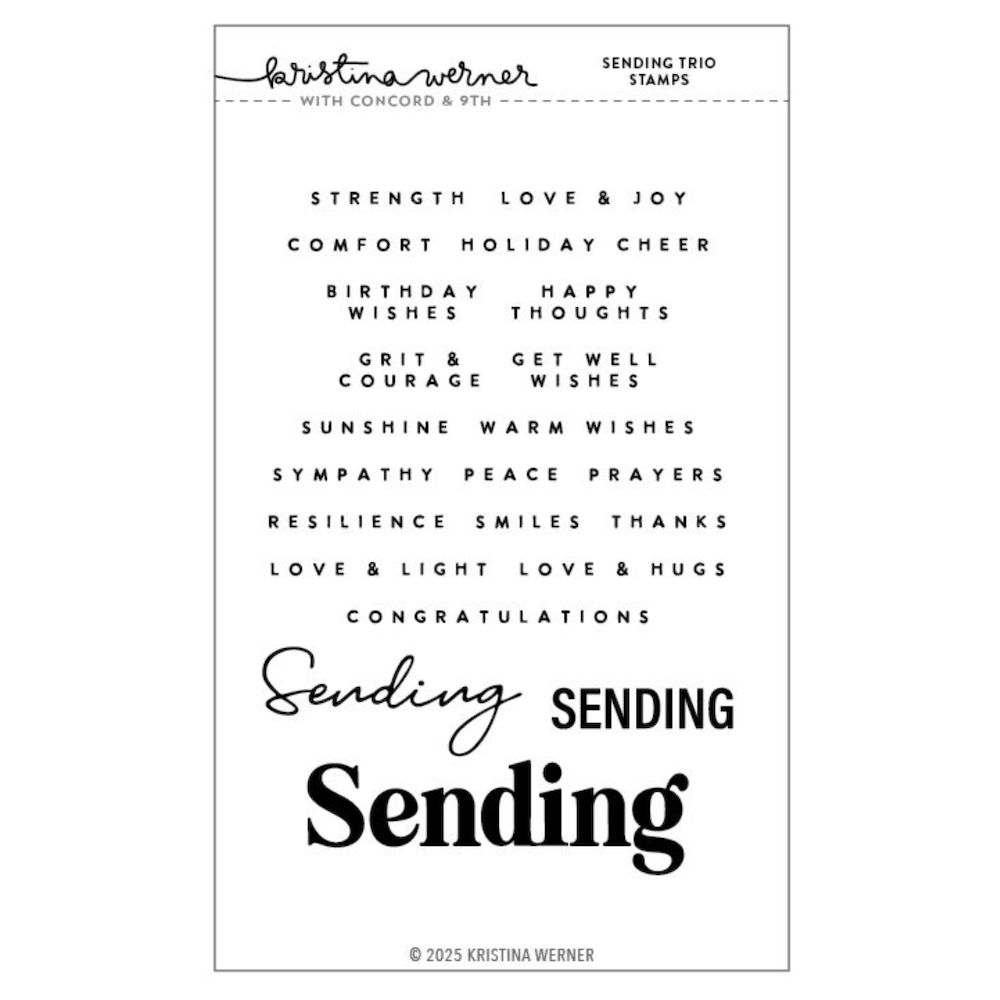Concord & 9th Kristina Werner Sending Trio Stamp and Die Bundle