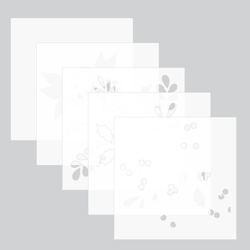Concord & 9th Kristina Werner Winter Greenery Background Stamp Die and Stencil Bundle