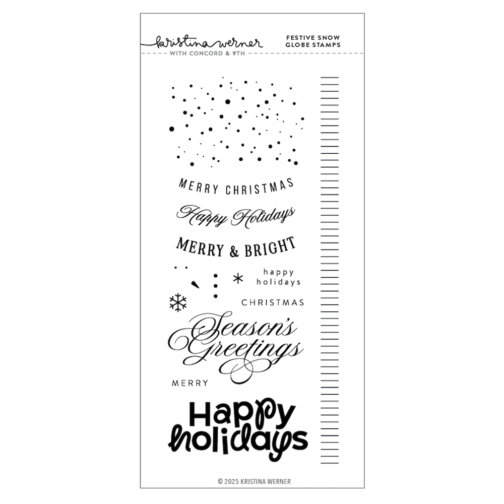 Concord & 9th Kristina Werner Festive Snow Globe Stamp and Die Bundle