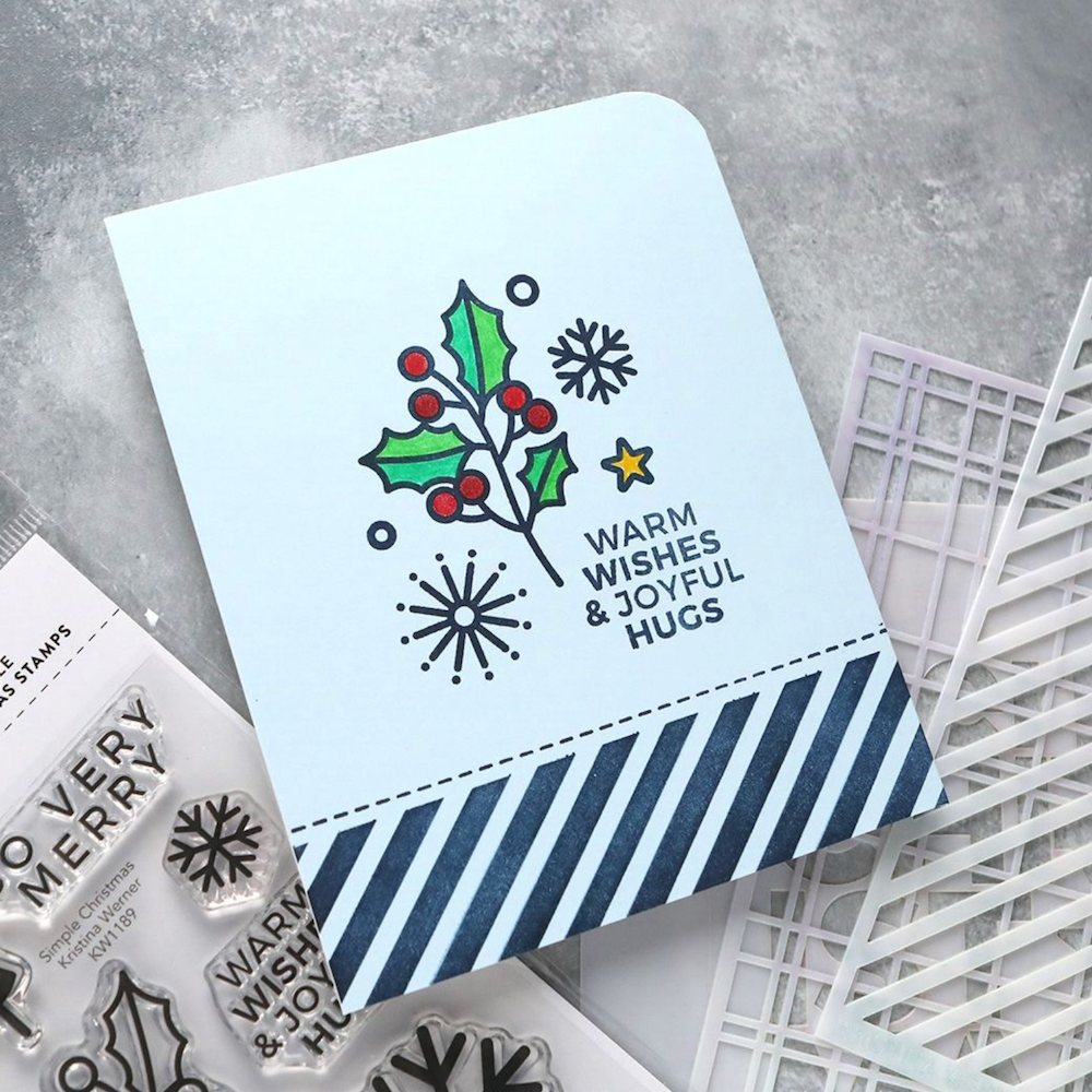 Concord & 9th Kristina Werner Simple Christmas Stamp Die and Stencil Bundle