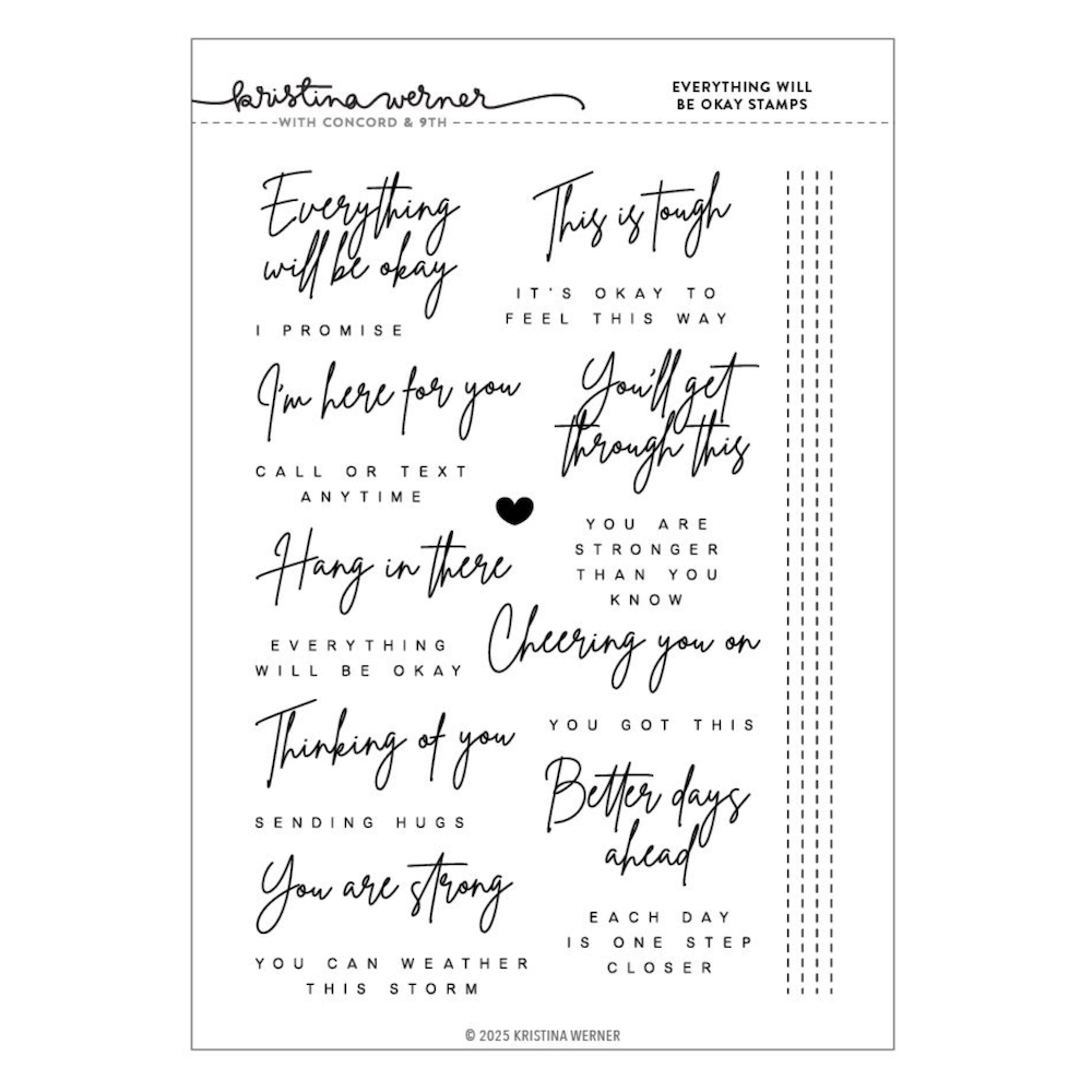 Concord & 9th Kristina Werner Everything Will Be Okay Stamp and Die Bundle