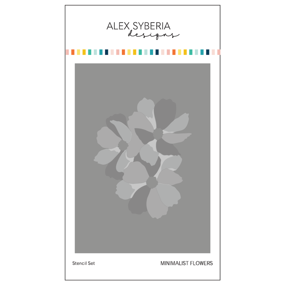 Alex Syberia Designs Minimalist Flowers Background Press Plate and Stencil Bundle