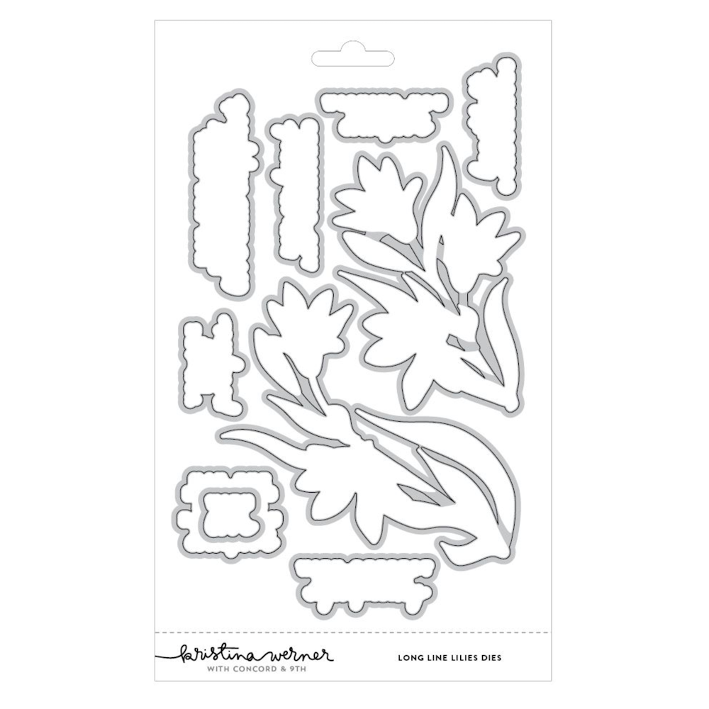 Concord & 9th Kristina Werner Long Line Lilies Stamps Dies and Stencils Bundle