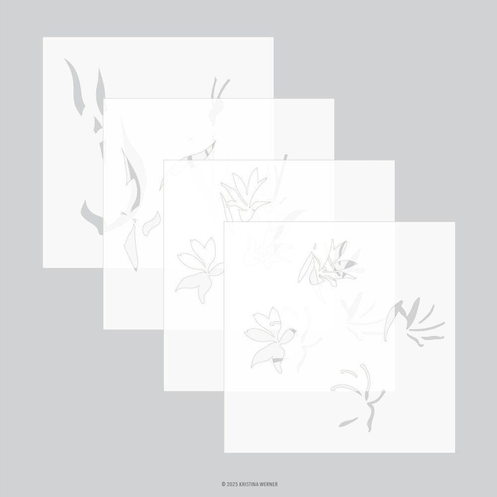 Concord & 9th Kristina Werner Long Line Lilies Stamps Dies and Stencils Bundle