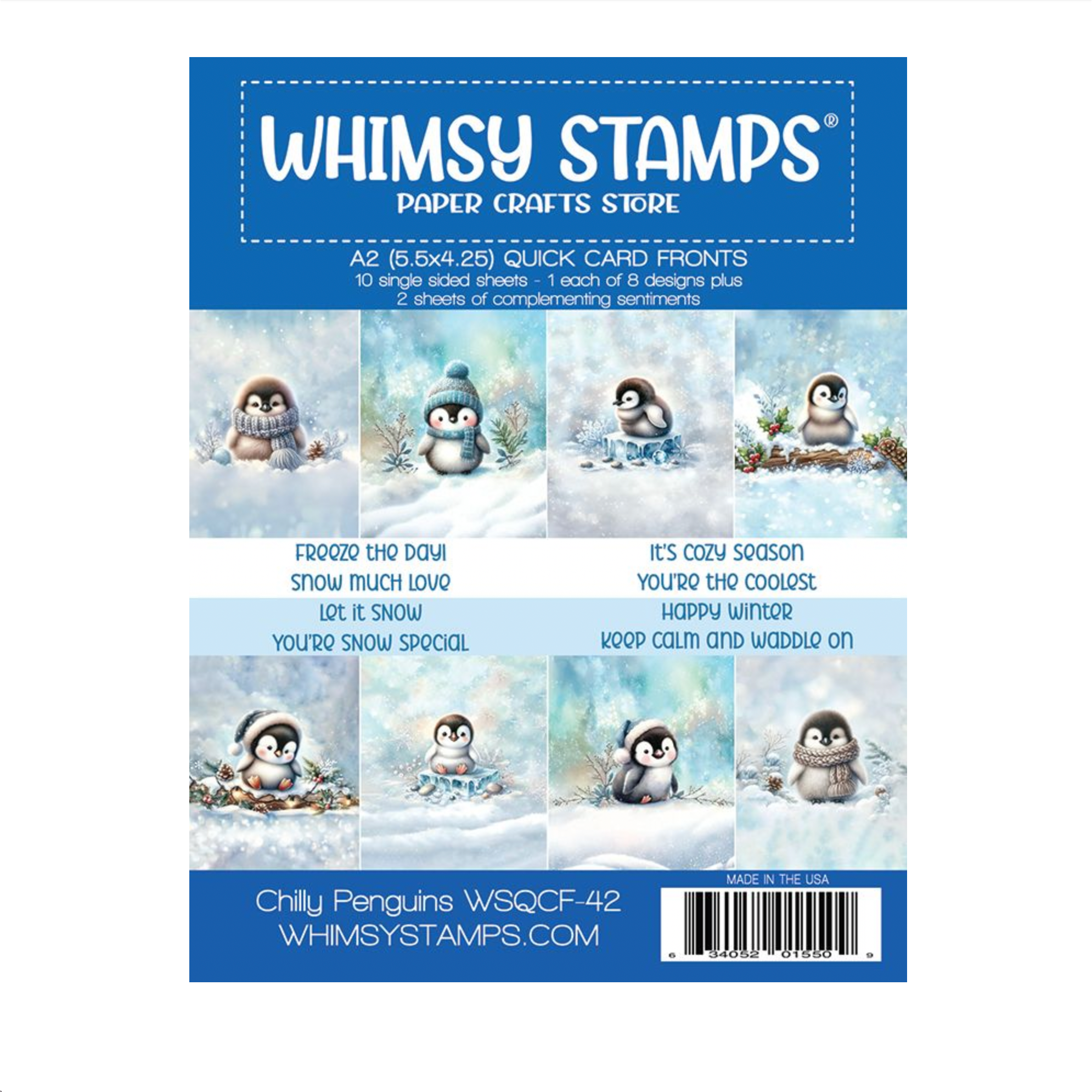 Whimsy Stamps Chilly Penguins Quick Card Fronts wsqcf-42