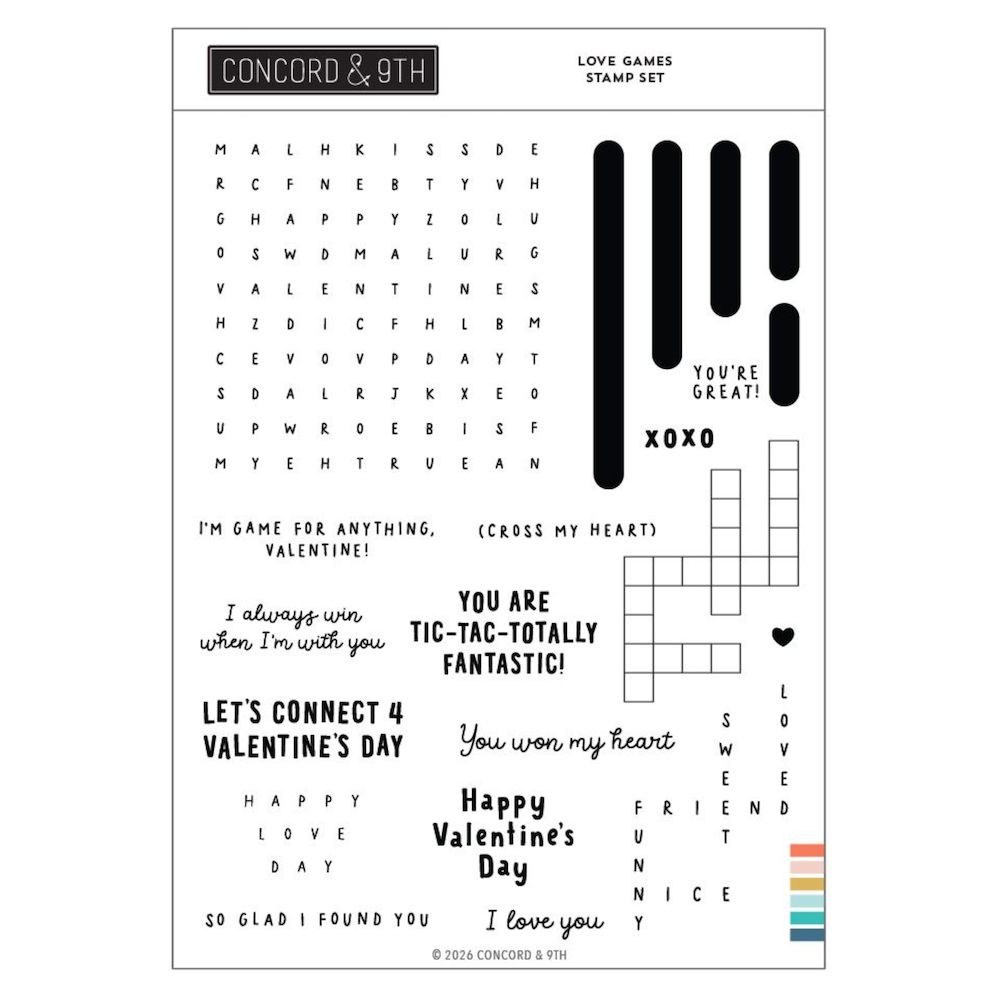 Concord & 9th Love Games Clear Stamp Set 12771
