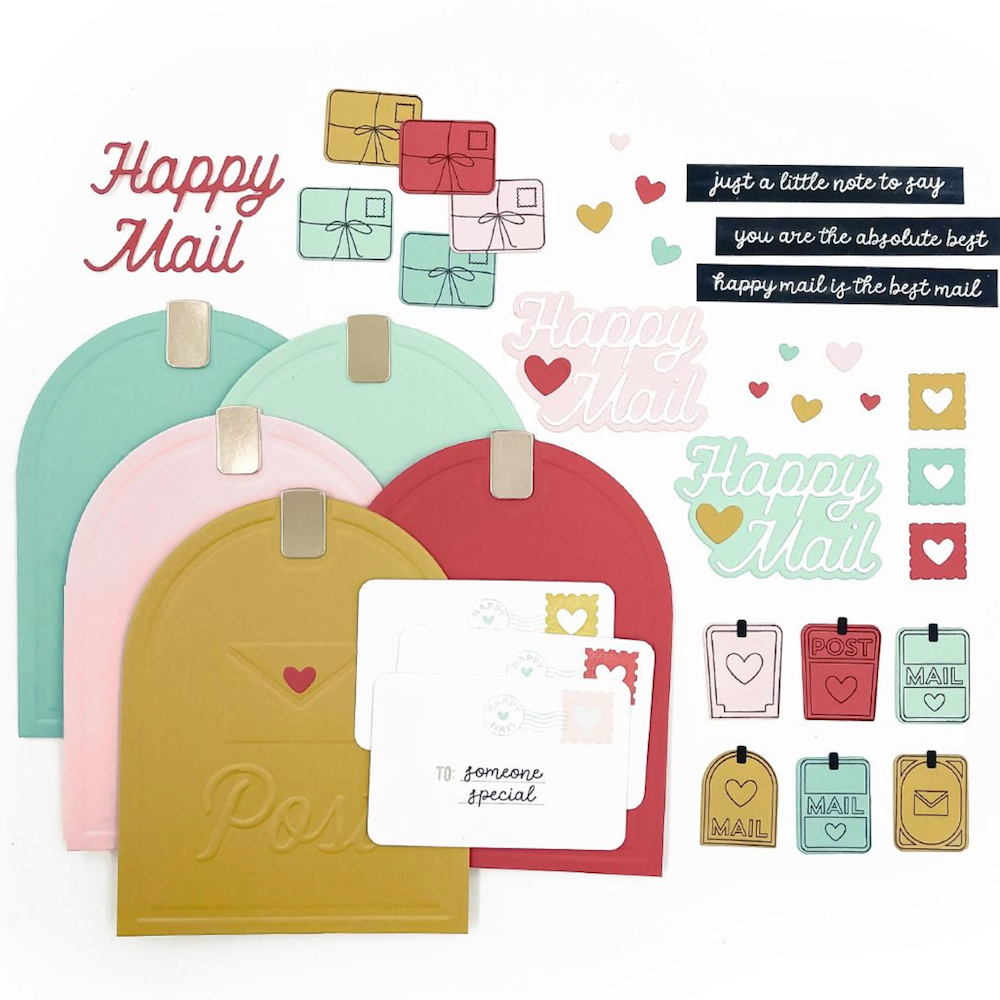 Concord & 9th Happy Mail Stamps Dies and Embossing Folder Bundle